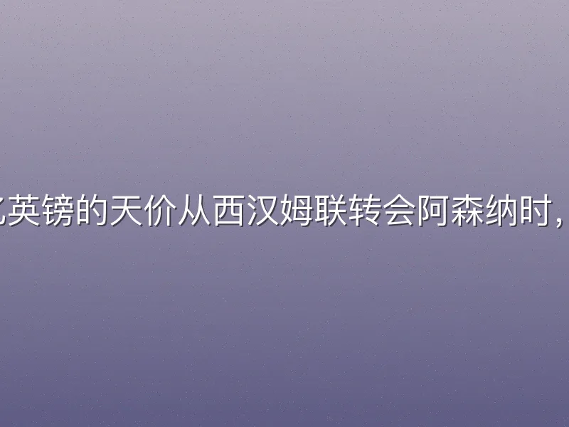 当德克兰·赖斯以1.05亿英镑的天价从西汉姆联转会阿森纳时，这笔英超联赛赖斯转会